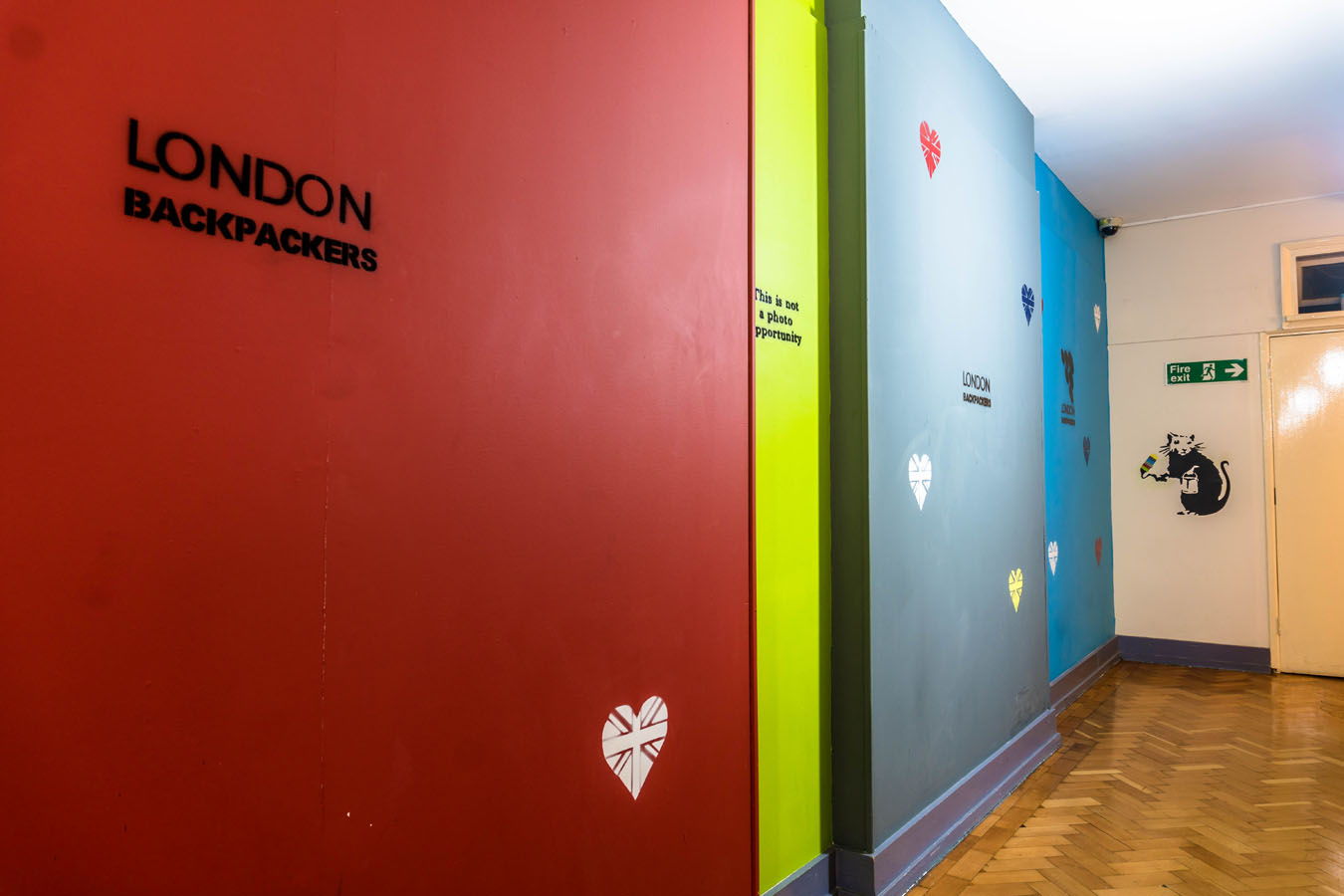 Cheap London Hostel Vibrant Wall